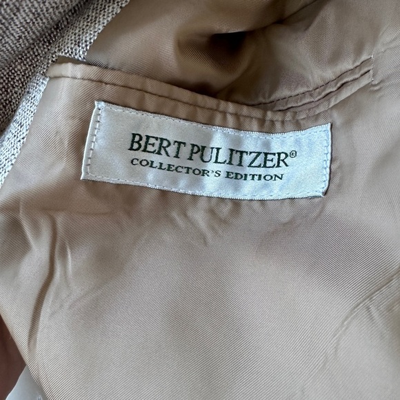 Bert Pulitzer Collector’s Edition Pure Silk Tan Gray Blazer Sport Coat Men’s 42 - Picture 2 of 12